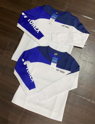 Aó Yonex dài tay xanh trắng